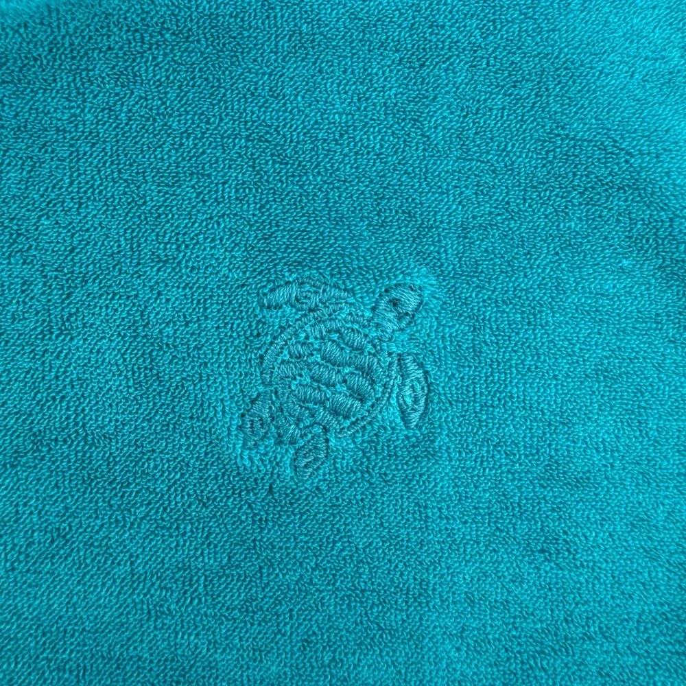 Vilebrequin Barth Boys Lagoon Blue Terry Toweling Sea Turtle T-Shirt Flaw 2T